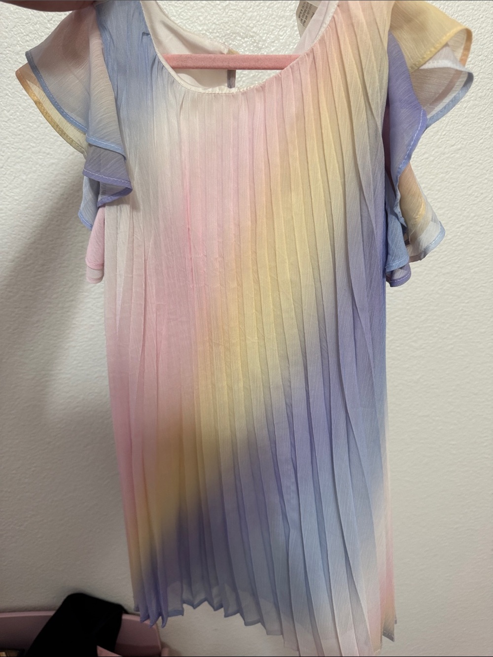 H&M Pastel Pink Yellow Lavender Pleated Girls' Dress